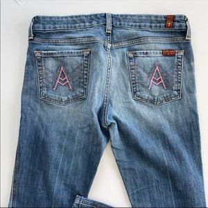 7 for All Mankind Blue A Pocket Design Jeans Bootcut Women Size 30 Low Rise